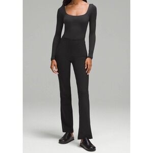 lululemon‎ Nulu Square-Neck Long-Sleeve Bodysuit Size XS Black